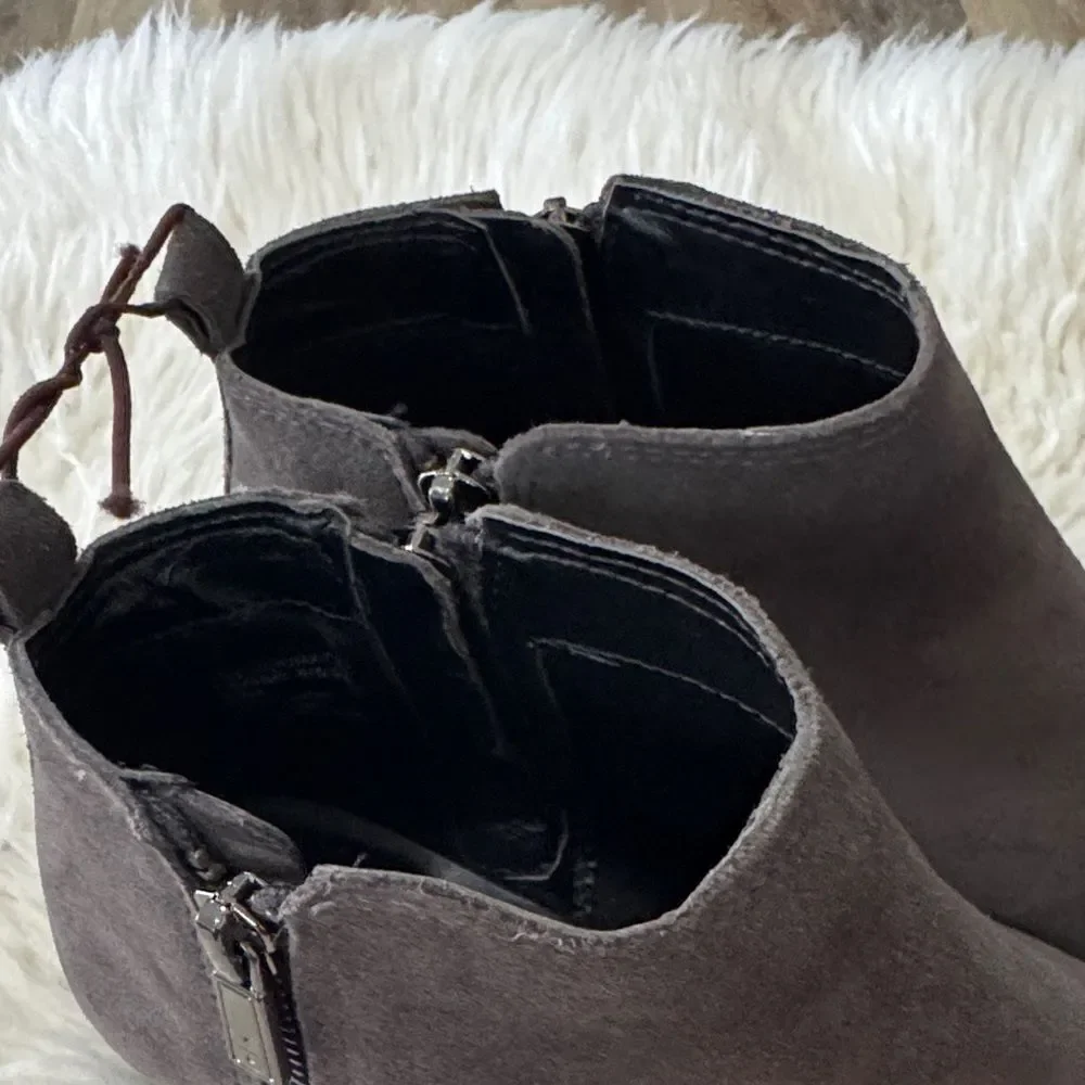 Kenneth Cole Women's Suede Gray Ankle Boots Size 7.5 NWOT
